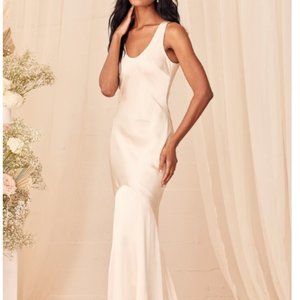 Champagne Satin Maxi Dress